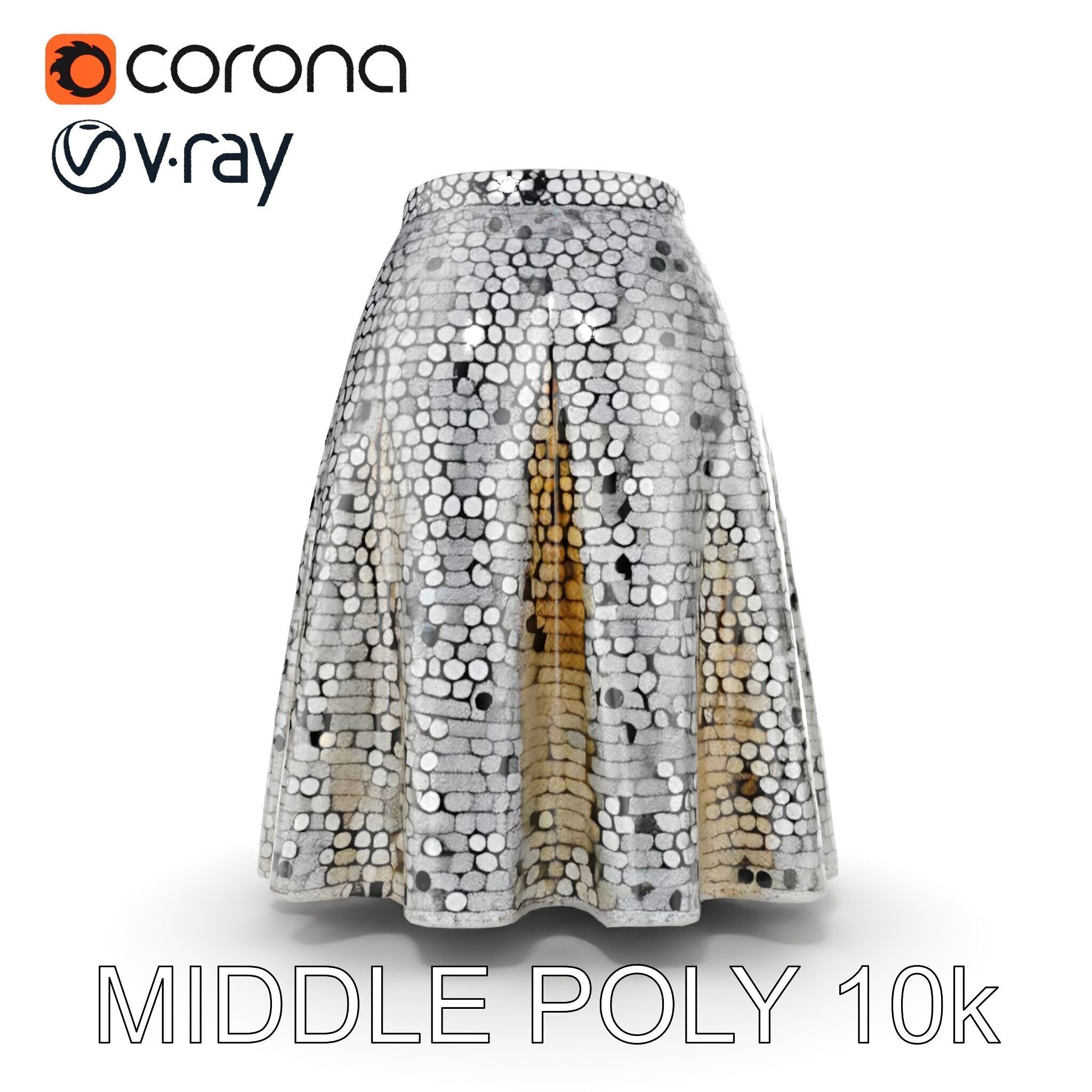 Sequin Skirt D Model Pack Low-poly 3D model_21