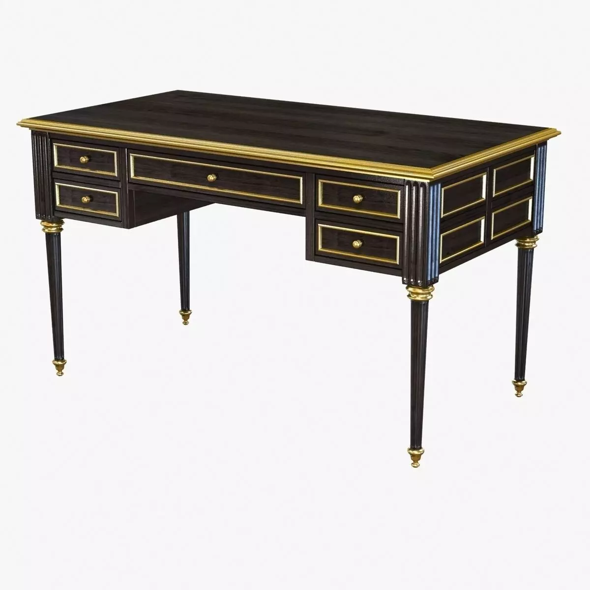 Ebonized Antique French Louis XVI Desk 3D model_0