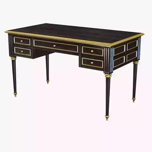 Ebonized Antique French Louis XVI Desk 3D model