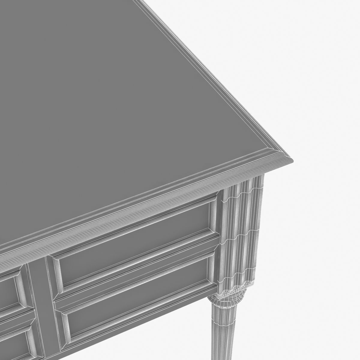 Ebonized Antique French Louis XVI Desk 3D model_8