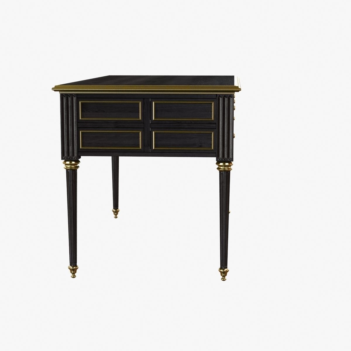 Ebonized Antique French Louis XVI Desk 3D model_1