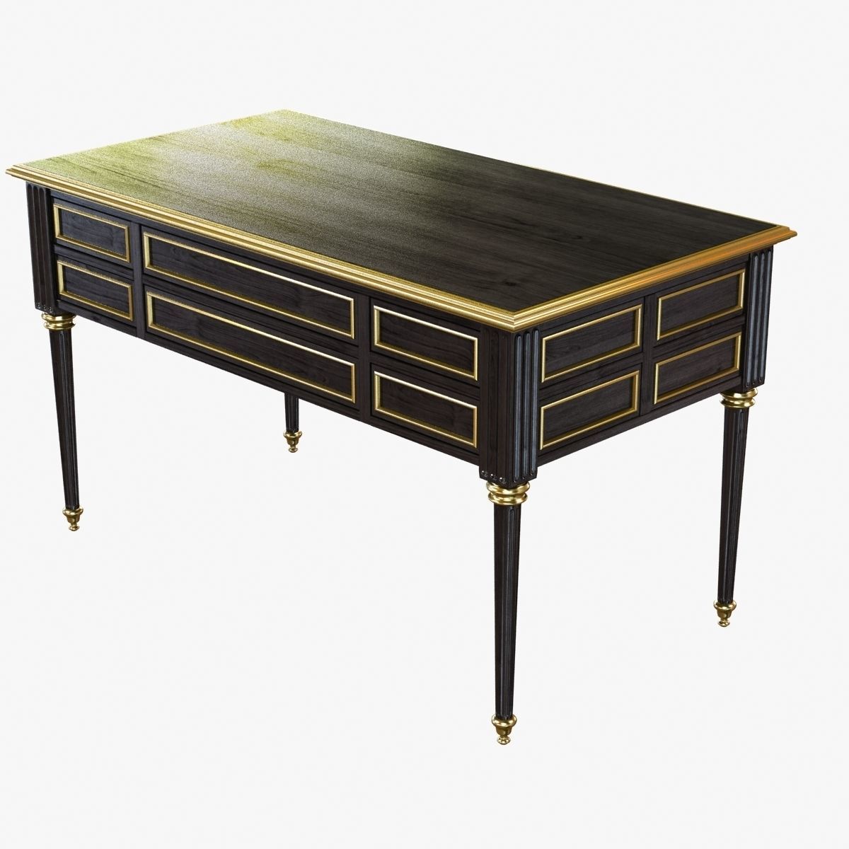 Ebonized Antique French Louis XVI Desk 3D model_3