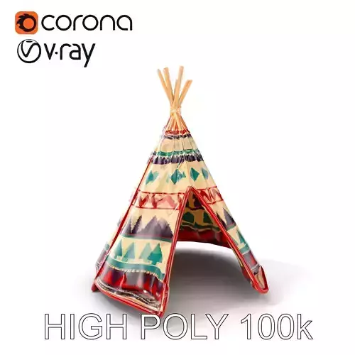 Colorful Teepee Tent Model Pack Low-poly 3D model