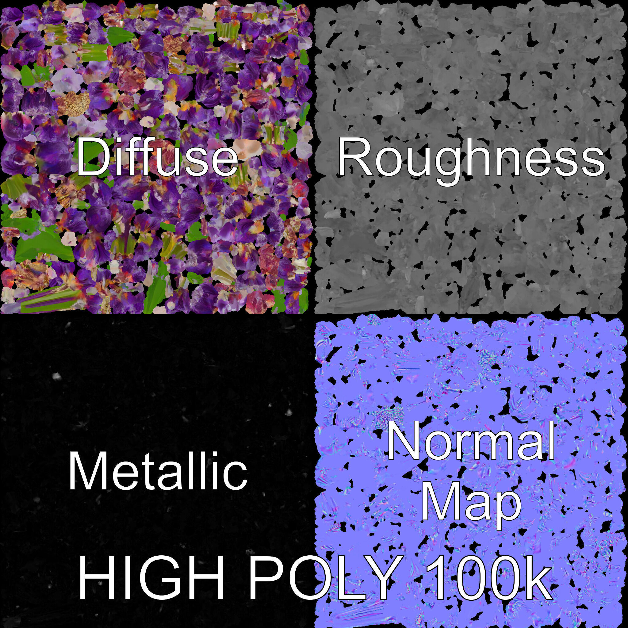 Lavender Flower Model Pack Realistic Botanical D Low-poly 3D model_3