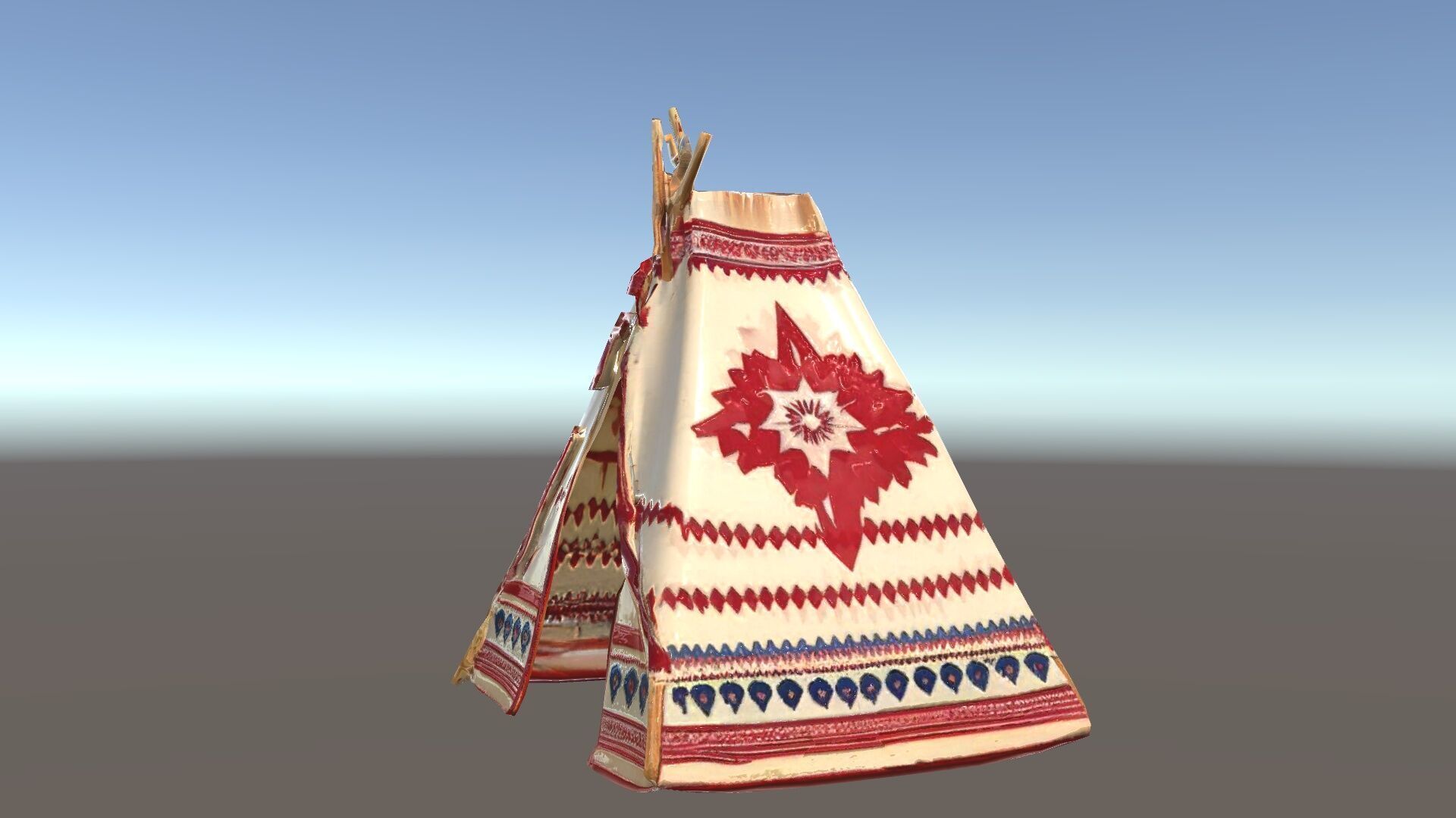 Traditional Teepee Tent Model Pack with Cultural Design Low-poly 3D model_7