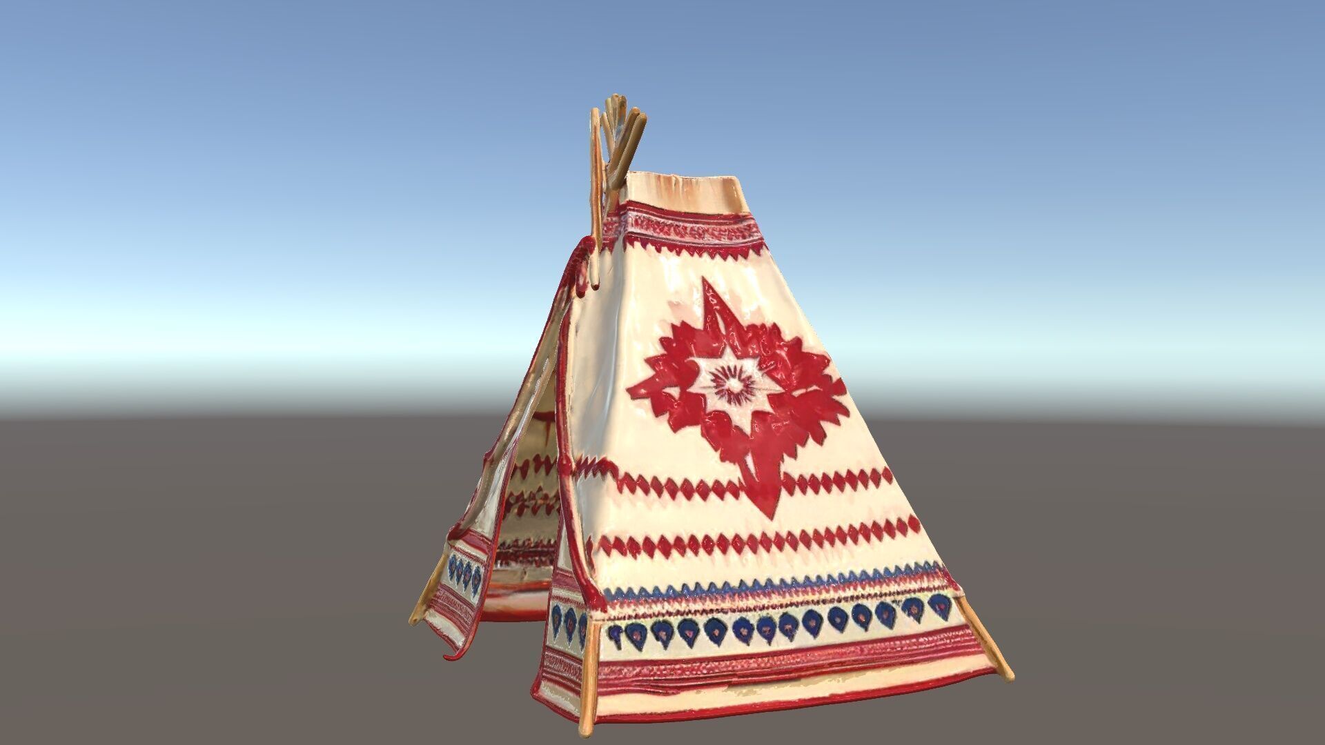 Traditional Teepee Tent Model Pack with Cultural Design Low-poly 3D model_5