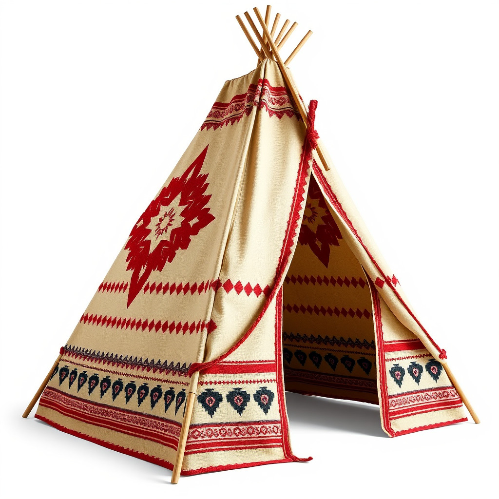 Traditional Teepee Tent Model Pack with Cultural Design Low-poly 3D model_2