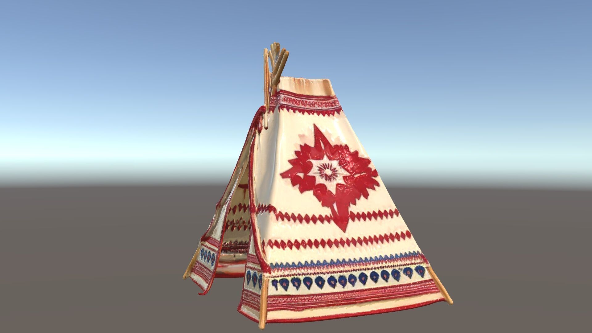 Traditional Teepee Tent Model Pack with Cultural Design Low-poly 3D model_30