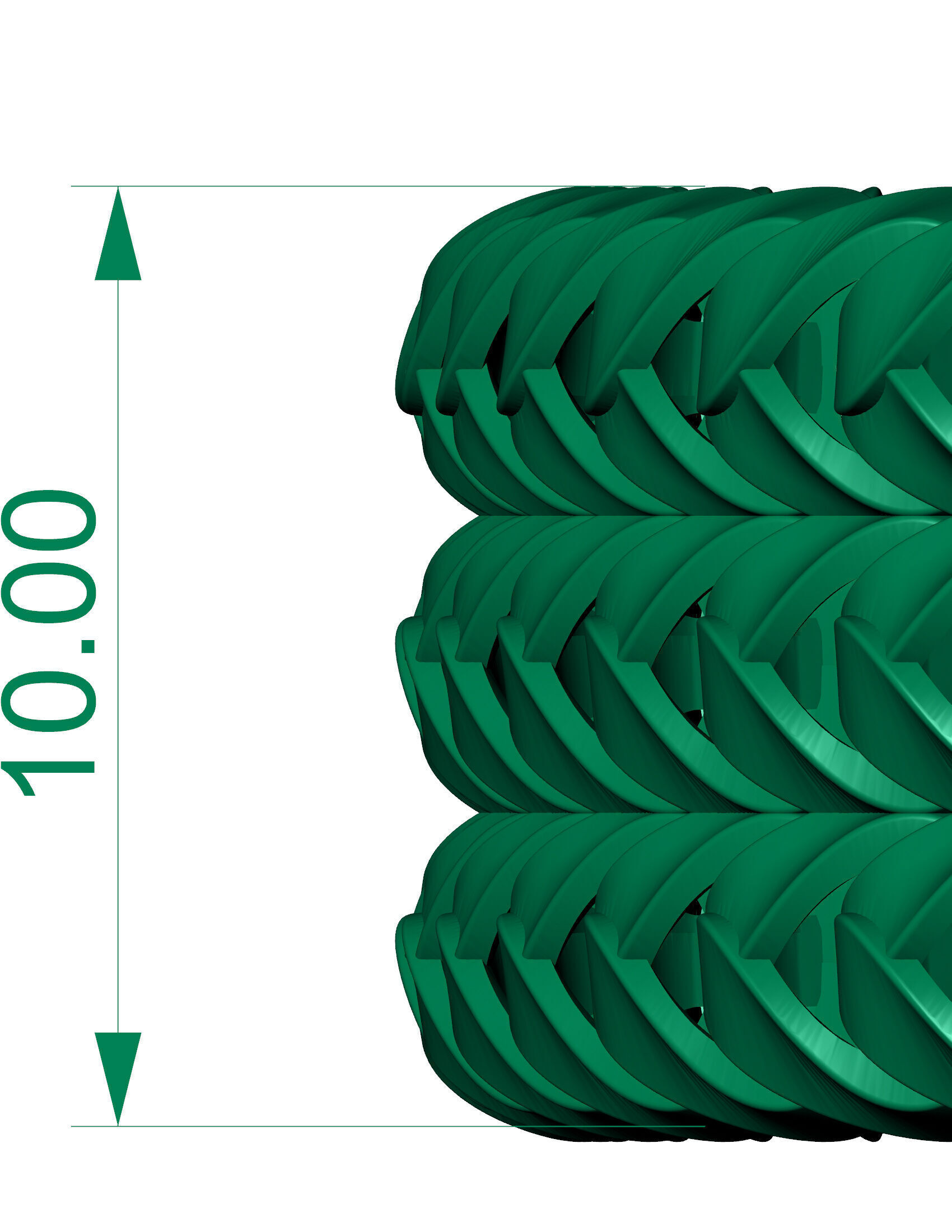 10MM SPIRAL 3 Line Franco Chain or Bracelet 3D print model_1