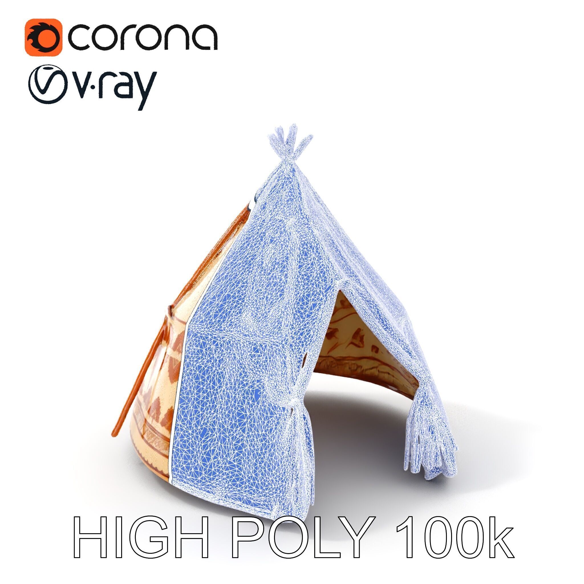 Traditional Teepee Tent Model Pack Low-poly 3D model_28