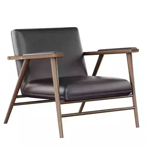 Grain Leather Black Melrose Accent Chair