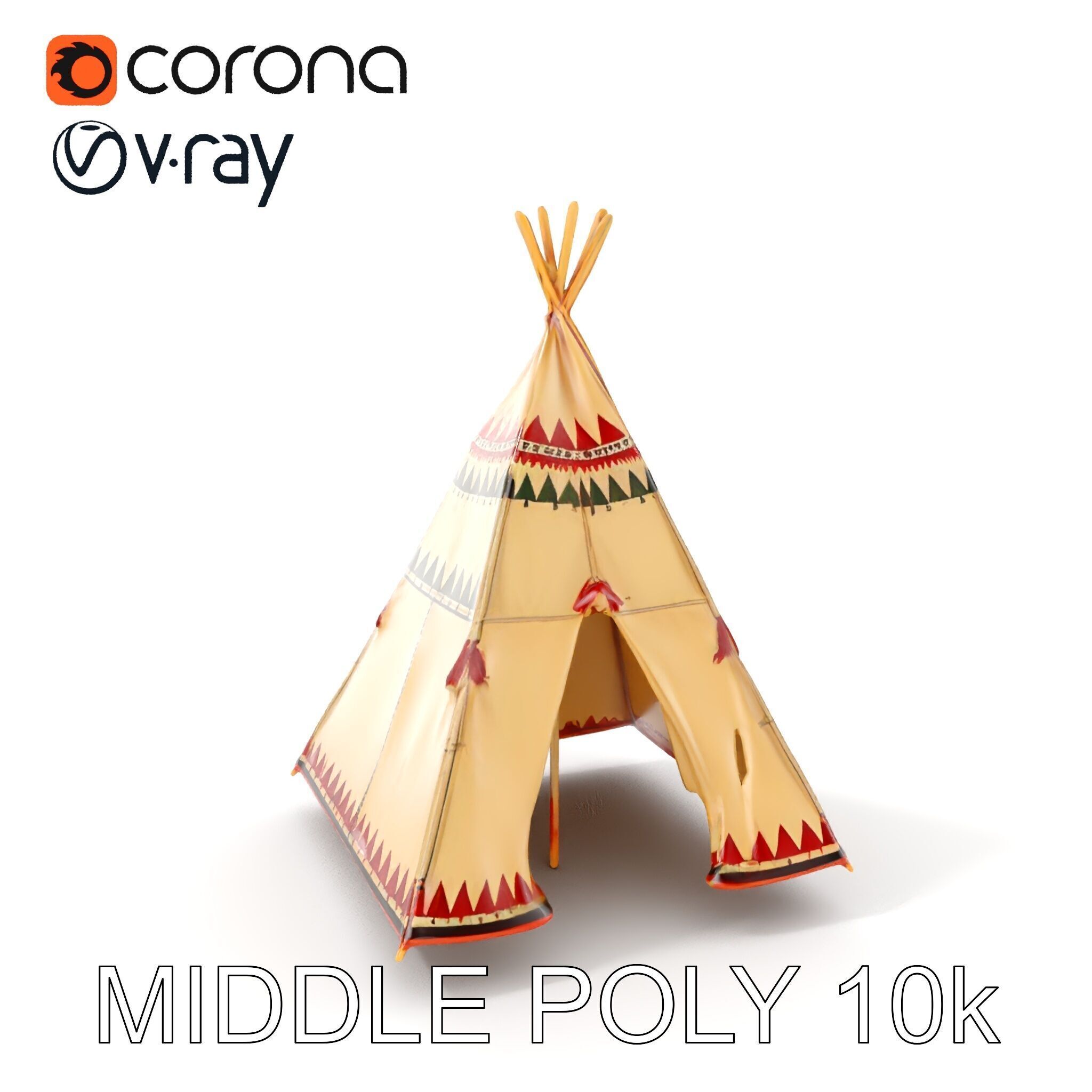 Colorful Teepee Tent D Model Pack Low-poly 3D model_14