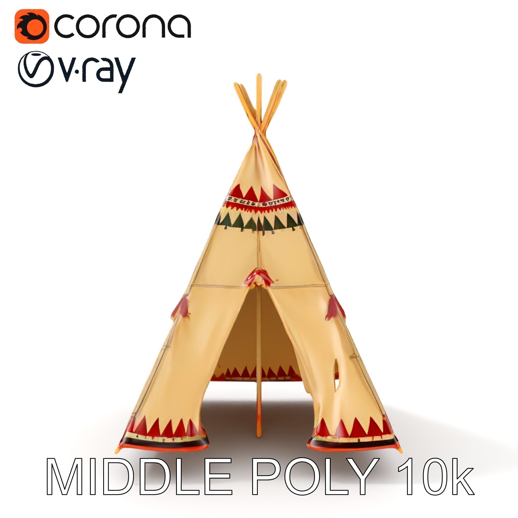 Colorful Teepee Tent D Model Pack Low-poly 3D model_25