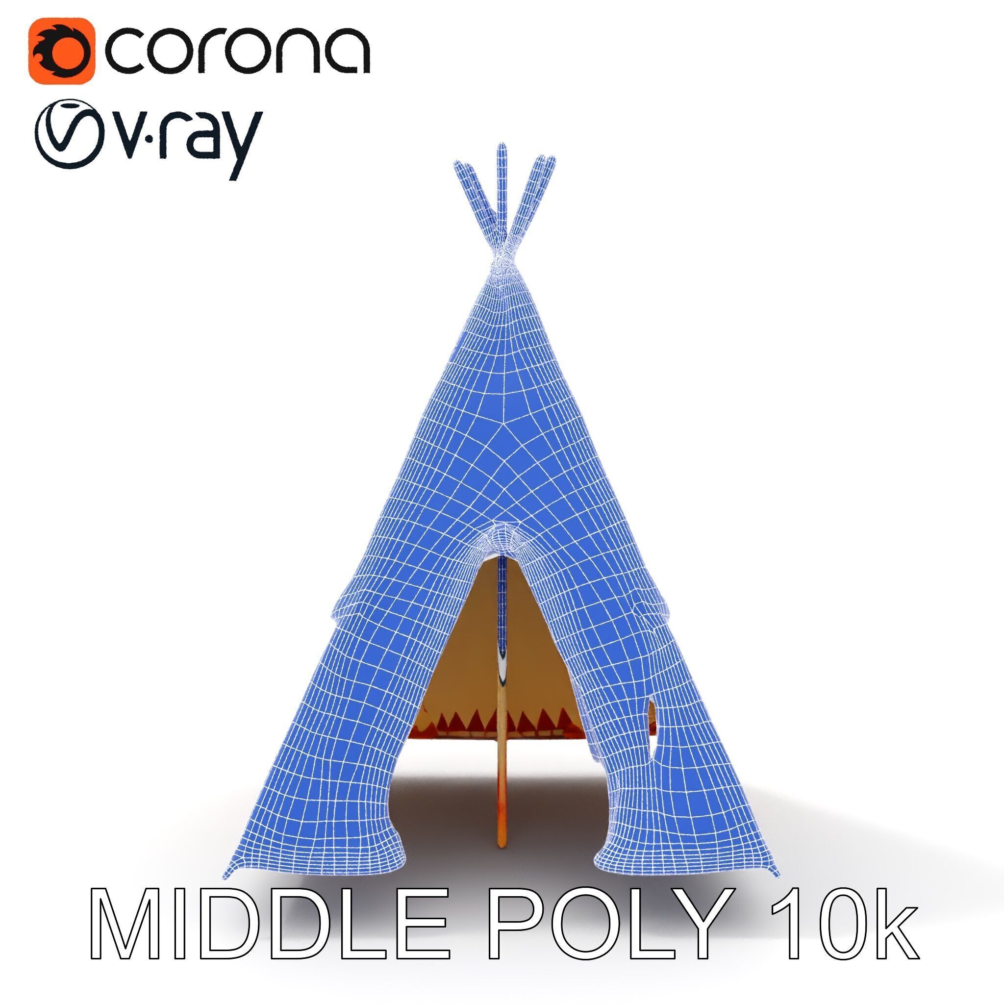 Colorful Teepee Tent D Model Pack Low-poly 3D model_12