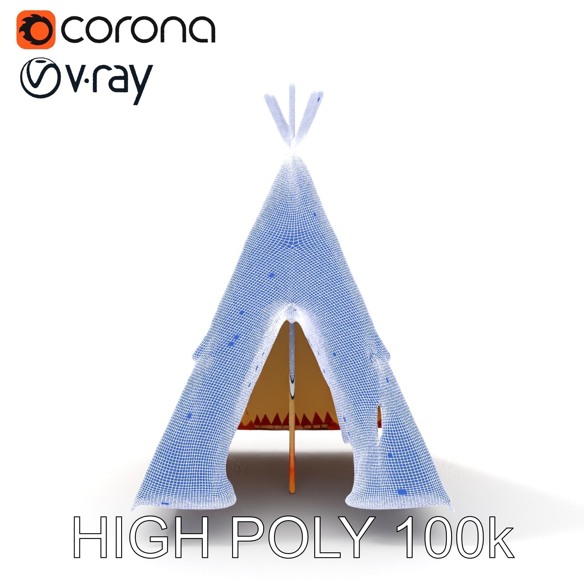 Colorful Teepee Tent D Model Pack Low-poly 3D model_34