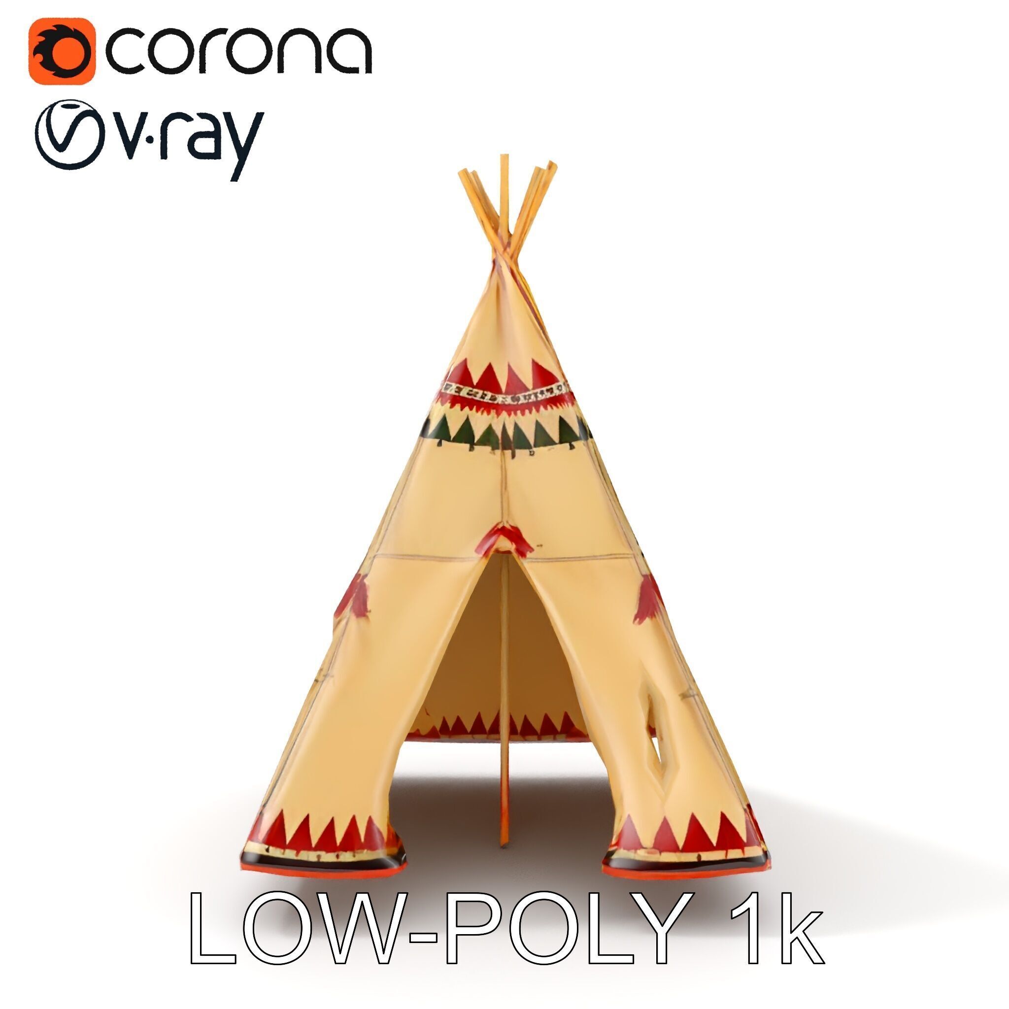 Colorful Teepee Tent D Model Pack Low-poly 3D model_26