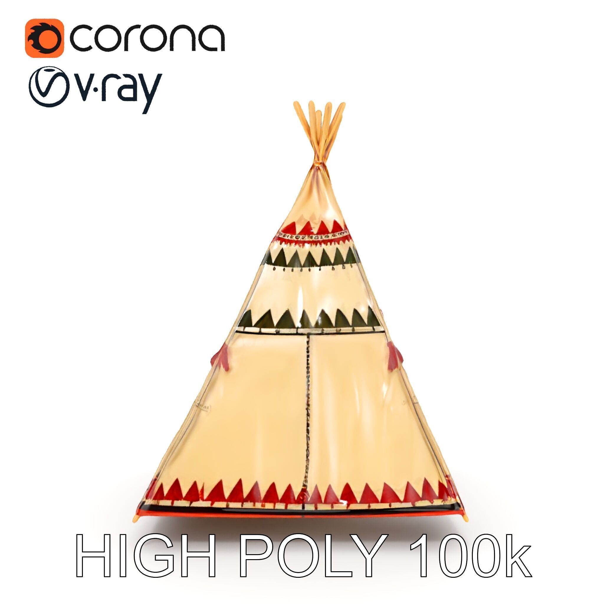 Colorful Teepee Tent D Model Pack Low-poly 3D model_21