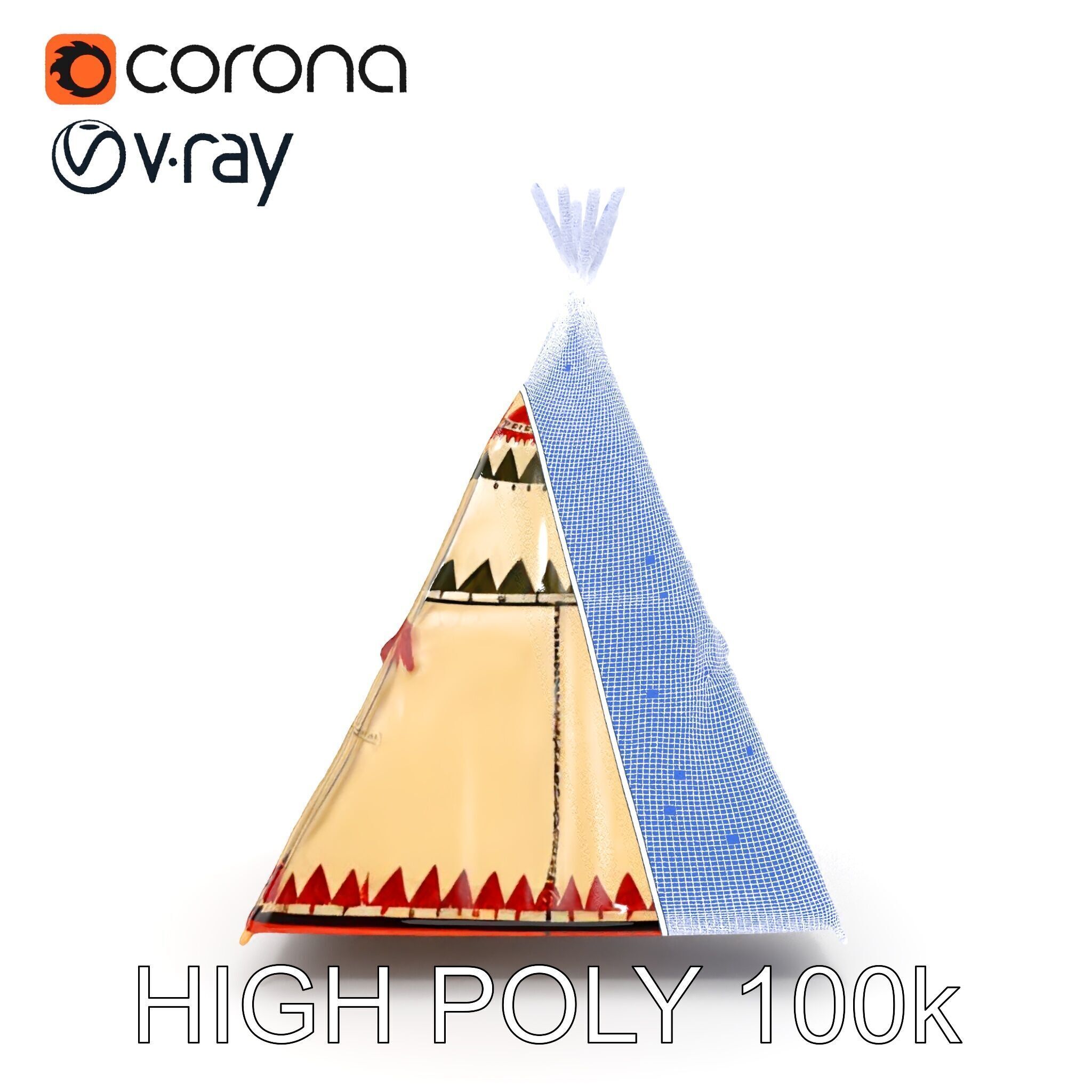 Colorful Teepee Tent D Model Pack Low-poly 3D model_27