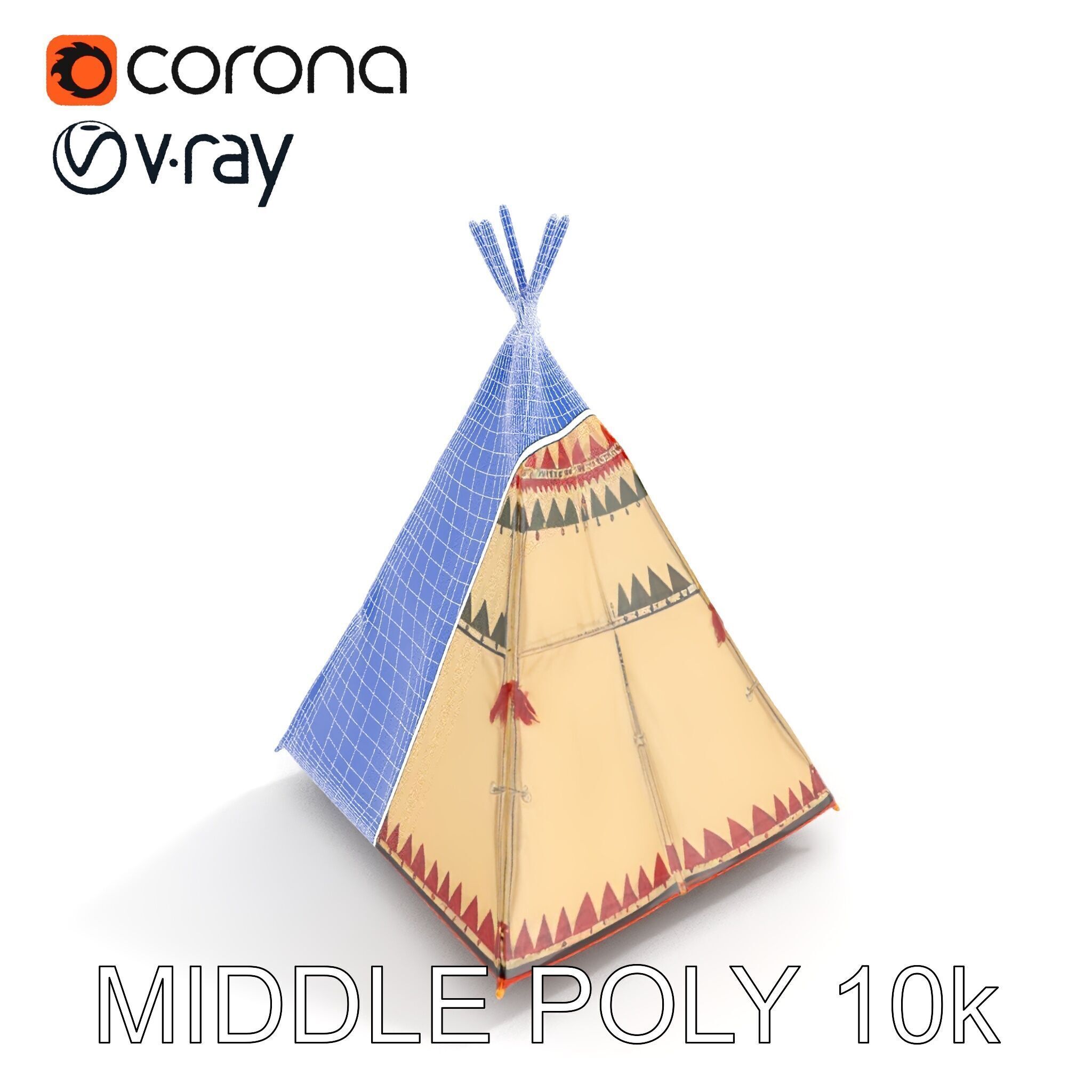 Colorful Teepee Tent D Model Pack Low-poly 3D model_32
