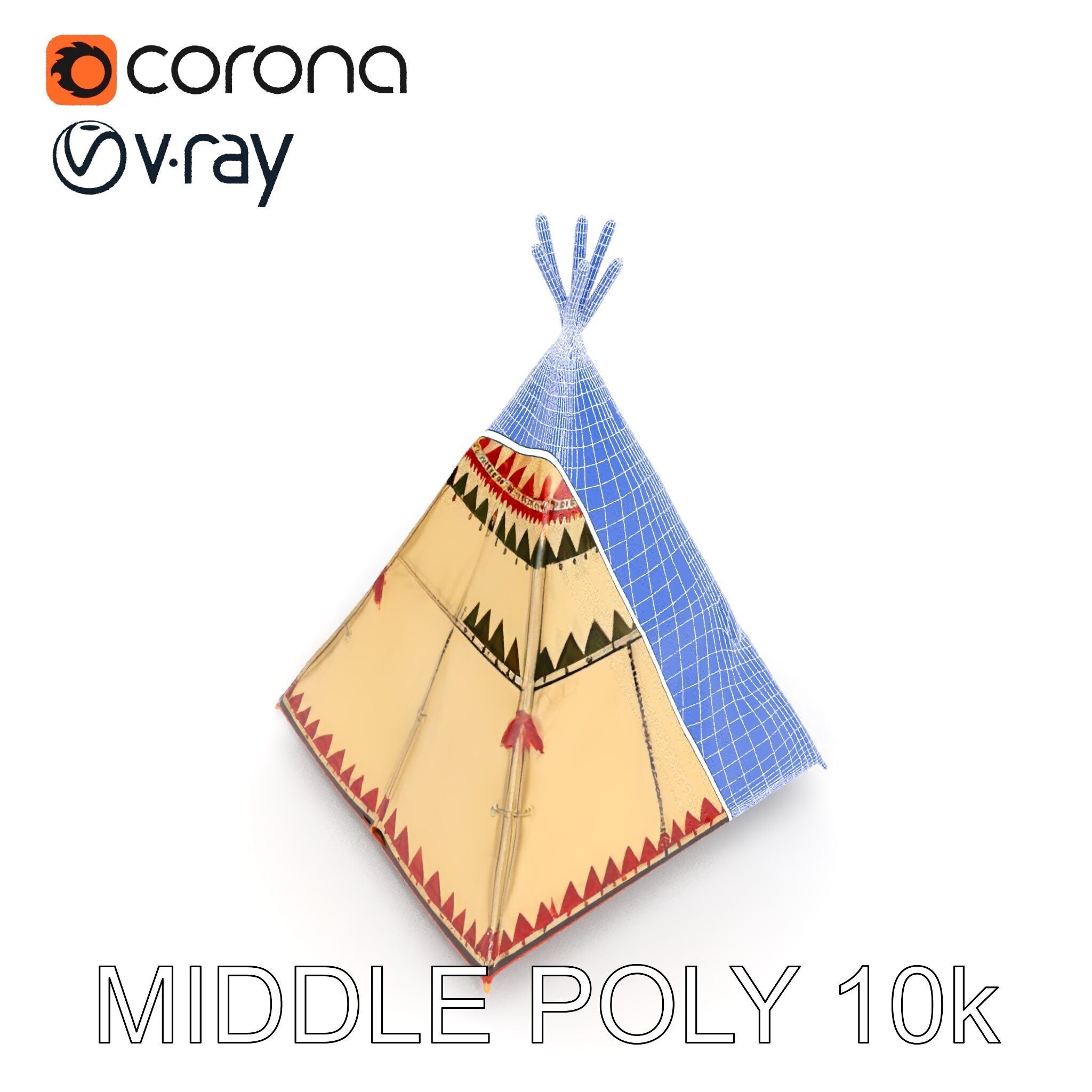 Colorful Teepee Tent D Model Pack Low-poly 3D model_17