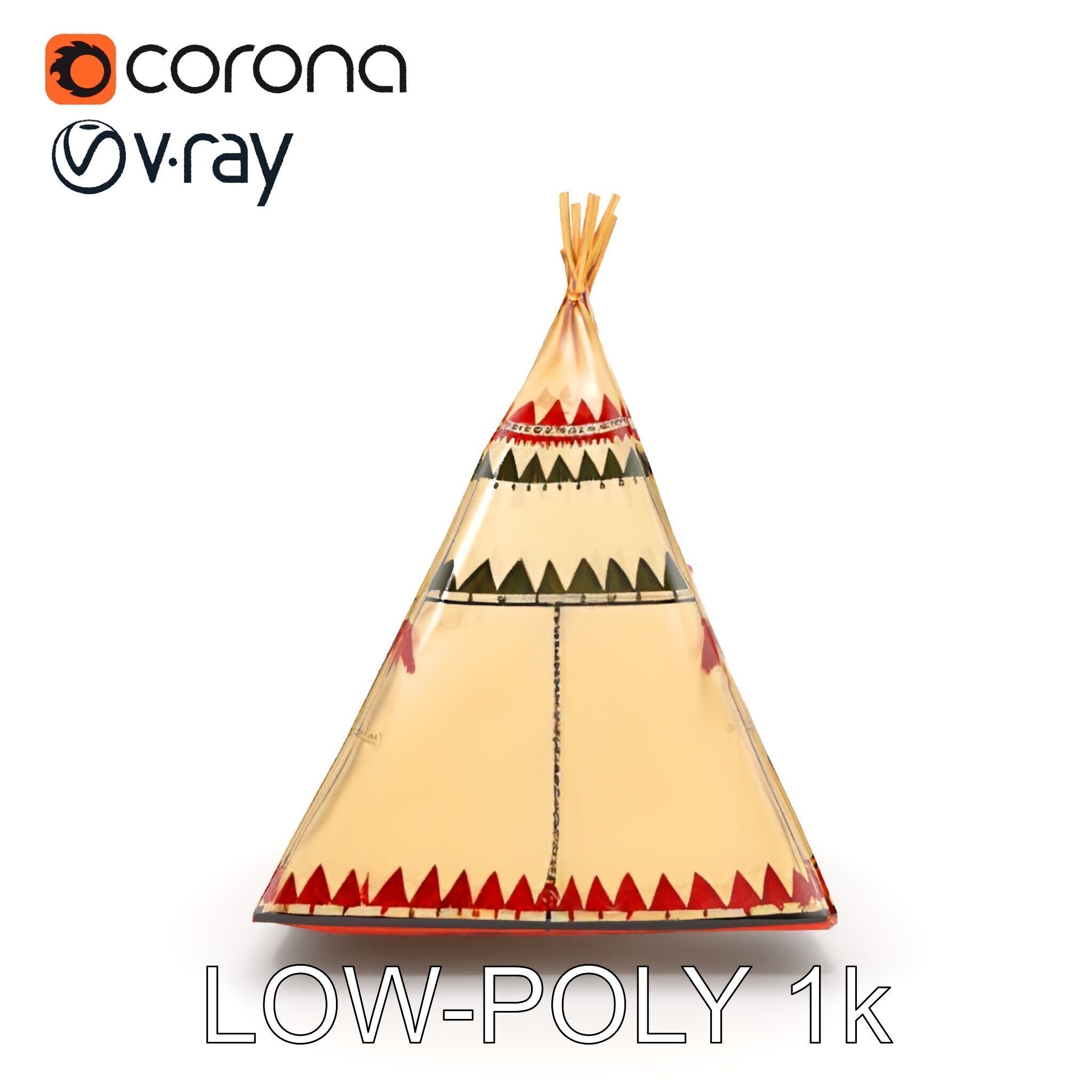 Colorful Teepee Tent D Model Pack Low-poly 3D model_33