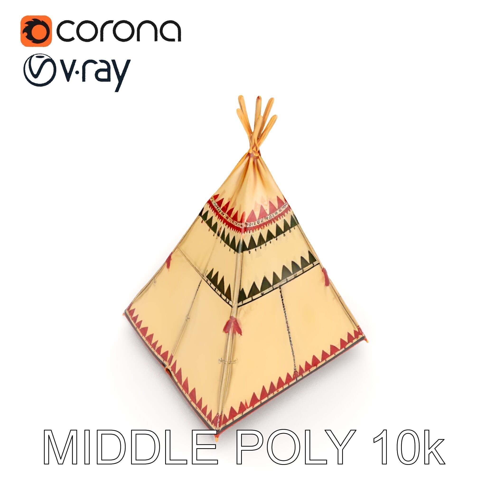 Colorful Teepee Tent D Model Pack Low-poly 3D model_22