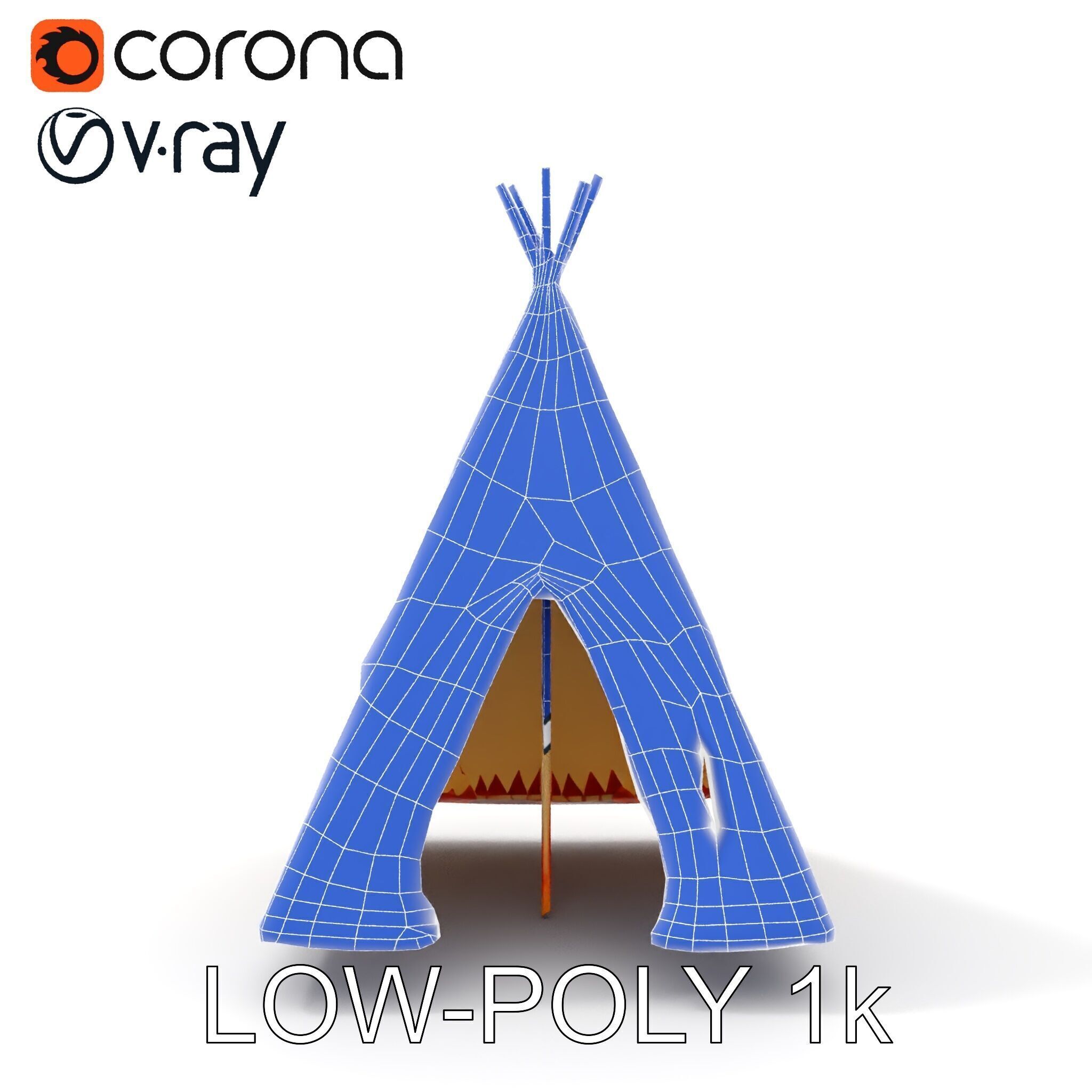 Colorful Teepee Tent D Model Pack Low-poly 3D model_20