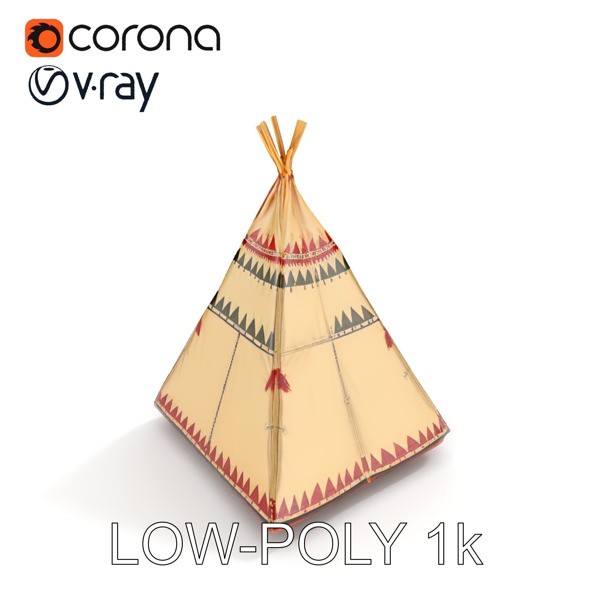 Colorful Teepee Tent D Model Pack Low-poly 3D model_18