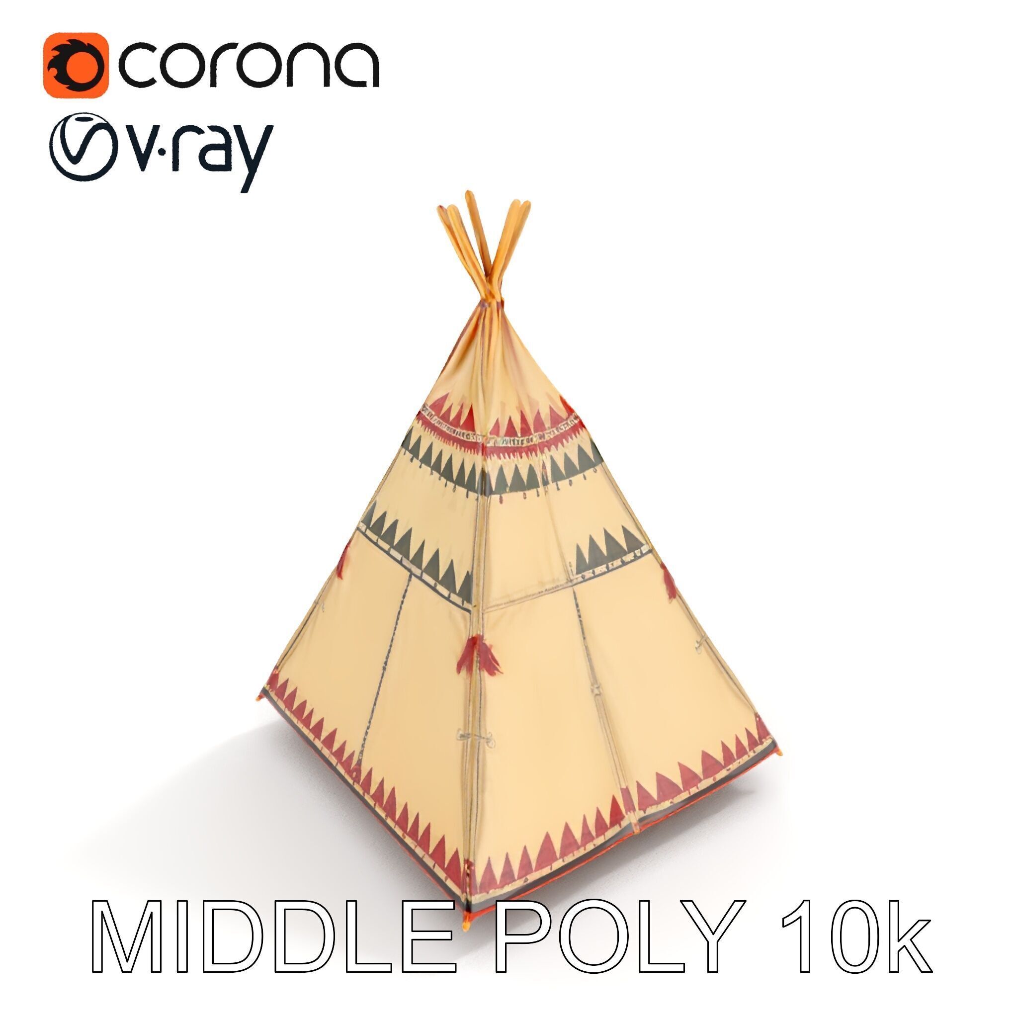 Colorful Teepee Tent D Model Pack Low-poly 3D model_28