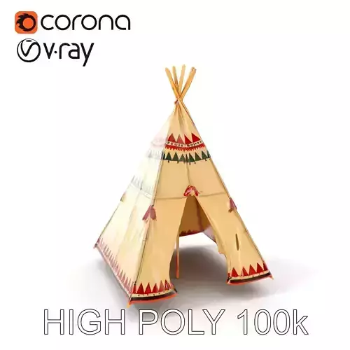 Colorful Teepee Tent D Model Pack Low-poly 3D model