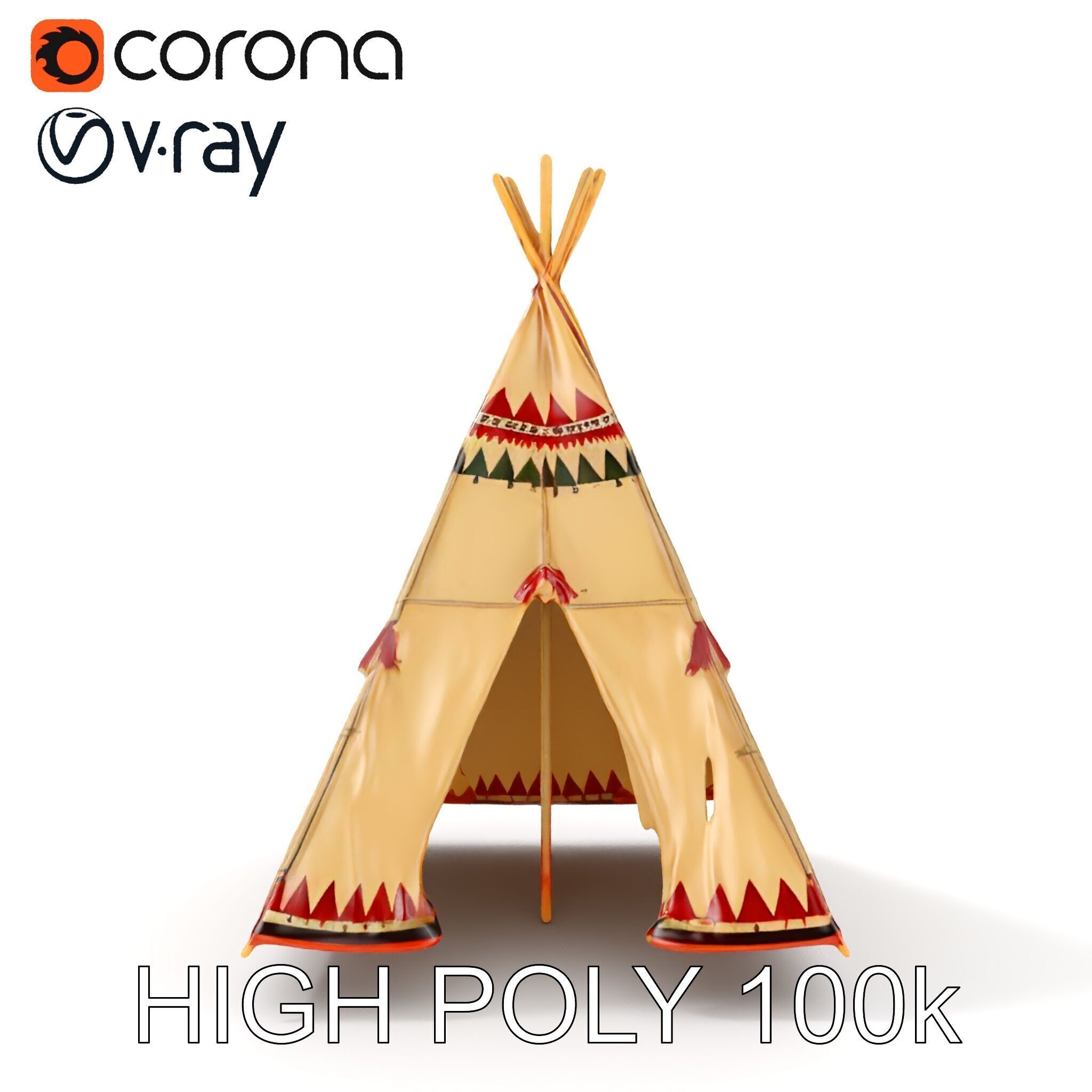 Colorful Teepee Tent D Model Pack Low-poly 3D model_24