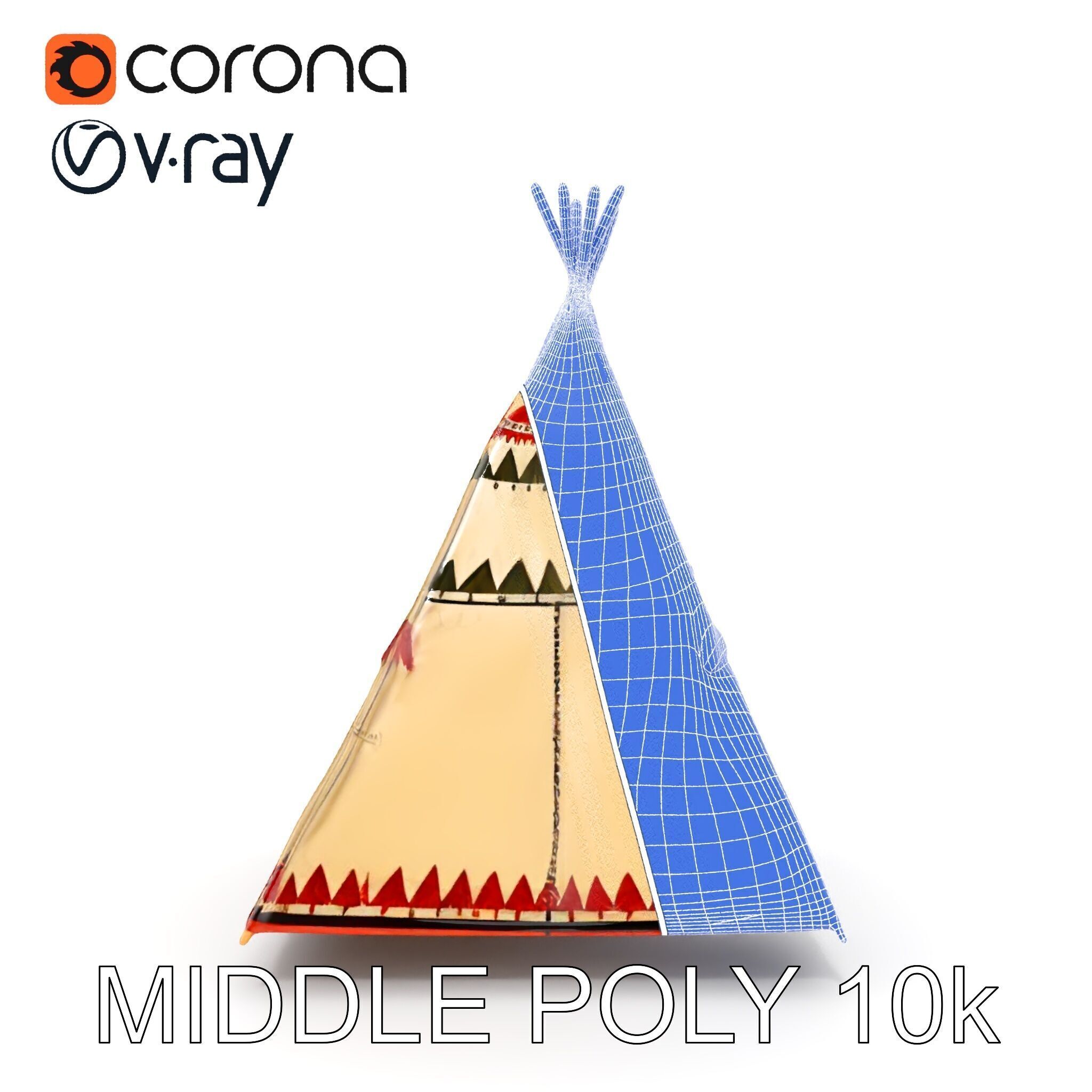 Colorful Teepee Tent D Model Pack Low-poly 3D model_30