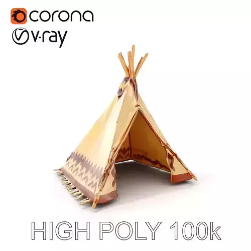 Traditional Teepee Model Pack with HighResolution Textures Low-poly 3D model