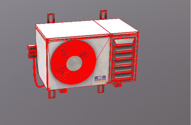 Realistic Industrial Air Conditioning Outdoor Unit 3D Model  Low-poly 3D model_16