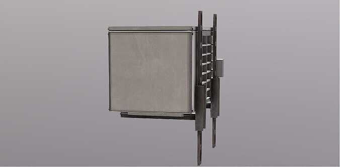 Realistic Industrial Air Conditioning Outdoor Unit 3D Model  Low-poly 3D model 5