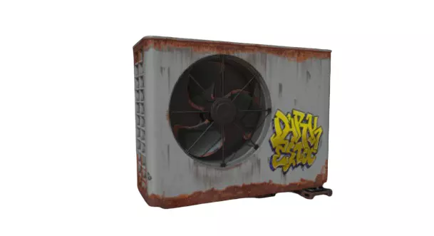 Realistic Industrial Air Conditioning Outdoor Unit 3D Model  Low-poly 3D model_8