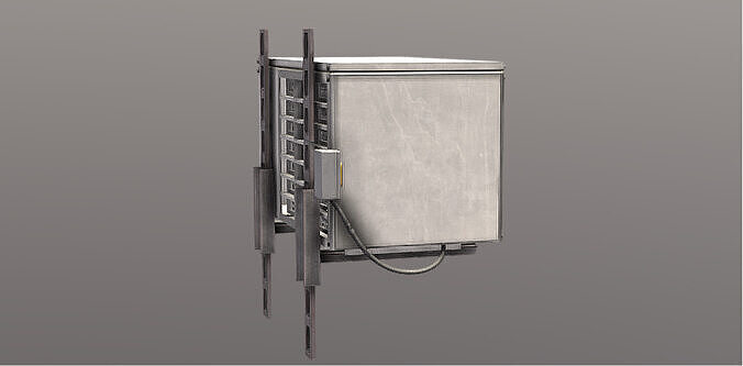 Realistic Industrial Air Conditioning Outdoor Unit 3D Model  Low-poly 3D model 3
