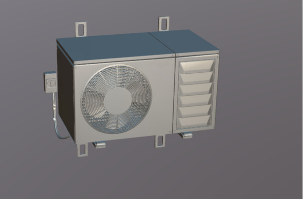 Realistic Industrial Air Conditioning Outdoor Unit 3D Model  Low-poly 3D model_21