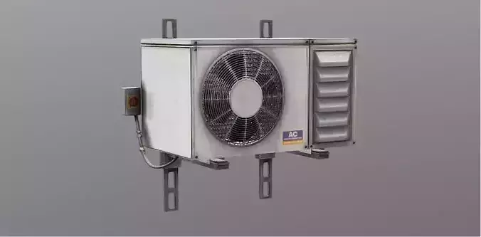 Realistic Industrial Air Conditioning Outdoor Unit 3D Model  Low-poly 3D model Realistic Industrial Air Conditioning Outdoor Unit 3D Model  Low-poly 3D model