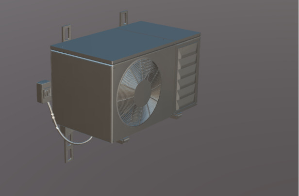 Realistic Industrial Air Conditioning Outdoor Unit 3D Model  Low-poly 3D model_22