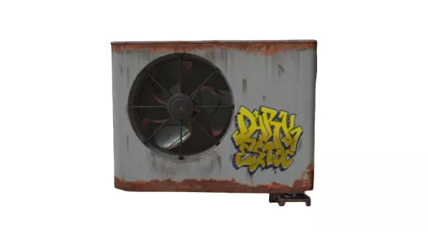 Realistic Industrial Air Conditioning Outdoor Unit 3D Model  Low-poly 3D model_9