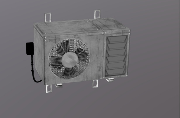 Realistic Industrial Air Conditioning Outdoor Unit 3D Model  Low-poly 3D model_19