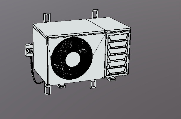 Realistic Industrial Air Conditioning Outdoor Unit 3D Model  Low-poly 3D model_23