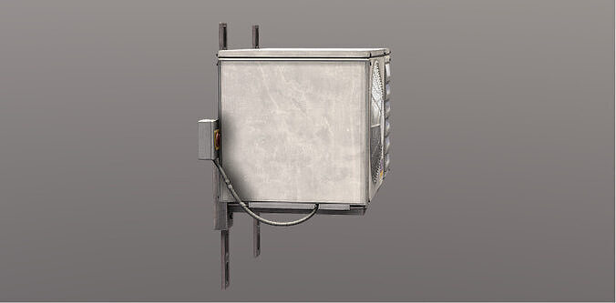 Realistic Industrial Air Conditioning Outdoor Unit 3D Model  Low-poly 3D model 2