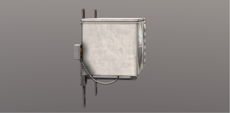 Realistic Industrial Air Conditioning Outdoor Unit 3D Model  Low-poly 3D model_2