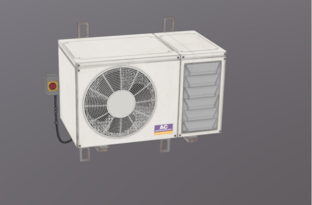Realistic Industrial Air Conditioning Outdoor Unit 3D Model  Low-poly 3D model_18