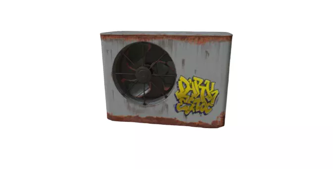 Realistic Industrial Air Conditioning Outdoor Unit 3D Model  Low-poly 3D model_10
