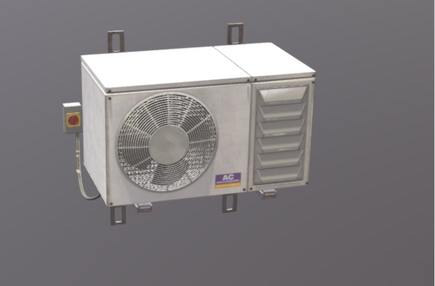 Realistic Industrial Air Conditioning Outdoor Unit 3D Model  Low-poly 3D model_17