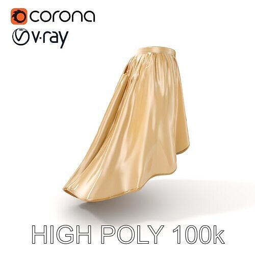 Elegant Asymmetrical Skirt Model Pack Texture