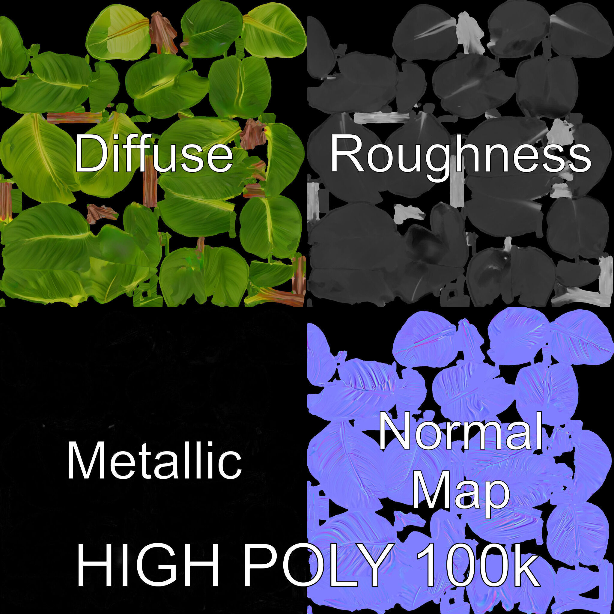 Tropical Plant Model Pack for Environment Design Low-poly 3D model_4